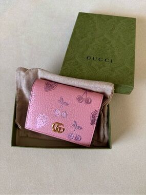 Gucci Pink GG Marmont Mini Wallet